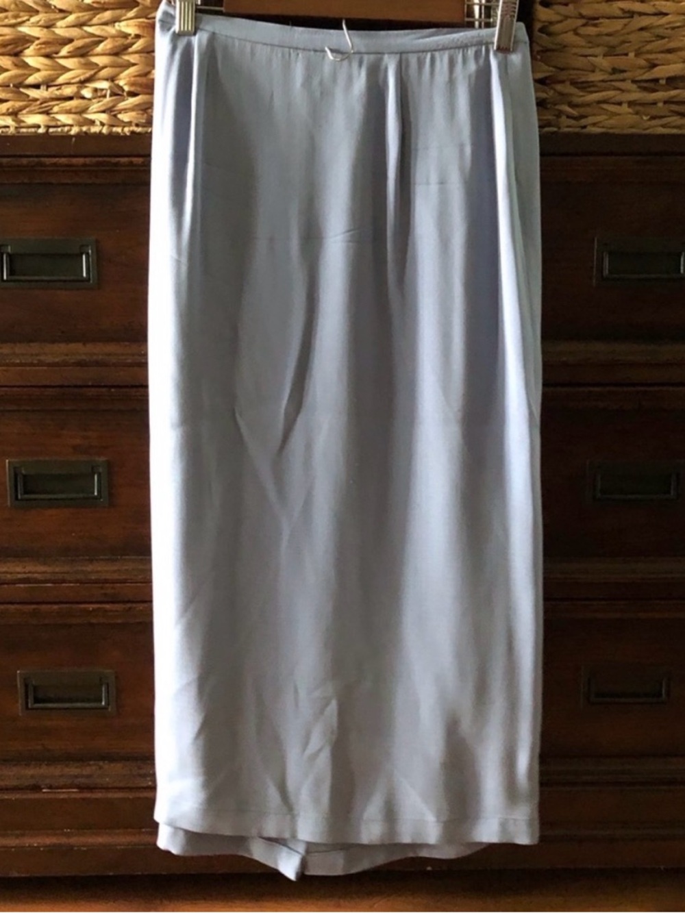 Two-Piece Eileen Fisher Cornflower Blue Skirt and Sleeveless Top Set - Picture 7 of 7